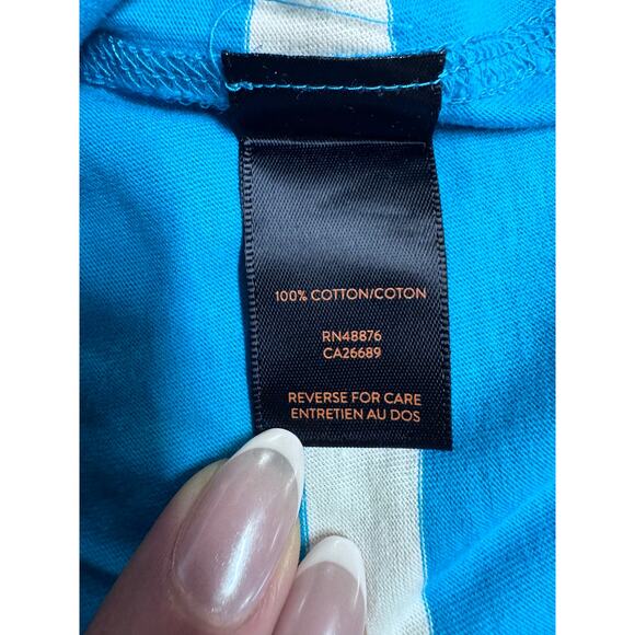 Good Man Brand Striped Cotton Pocket Tee Blue White Short Sleeve L casual - Picture 6 of 6